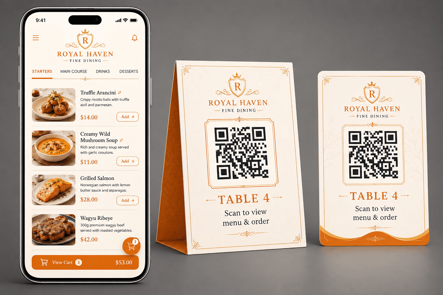Royal Cream menu template